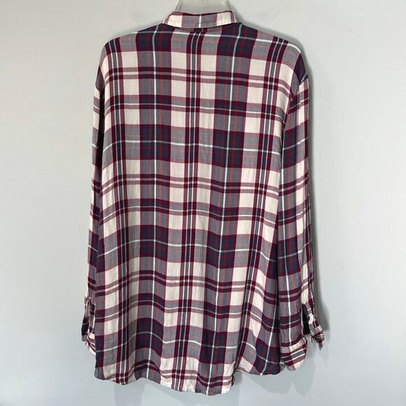 Express Plaid Tunic Style Button Down Women's Large - Picture 5 of 5